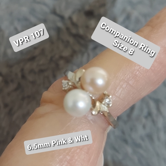 Vantel Pearls Jewelry - STERLING SILVER COMPANION PEARL RING SIZE 8